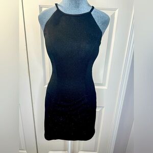 NWT Retro Y2K Black Lace Back Mini Dress Size Medium